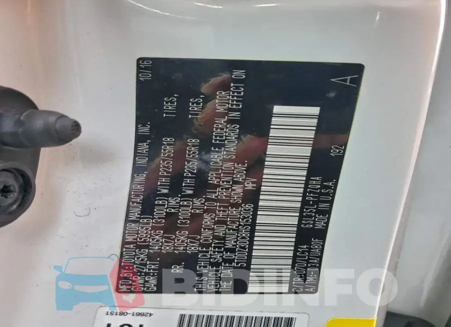 5TDDZ3DC8HS153036 Photo# 13