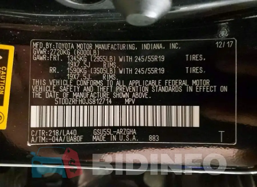 5TDDZRFH0JS812714 Photo# 13