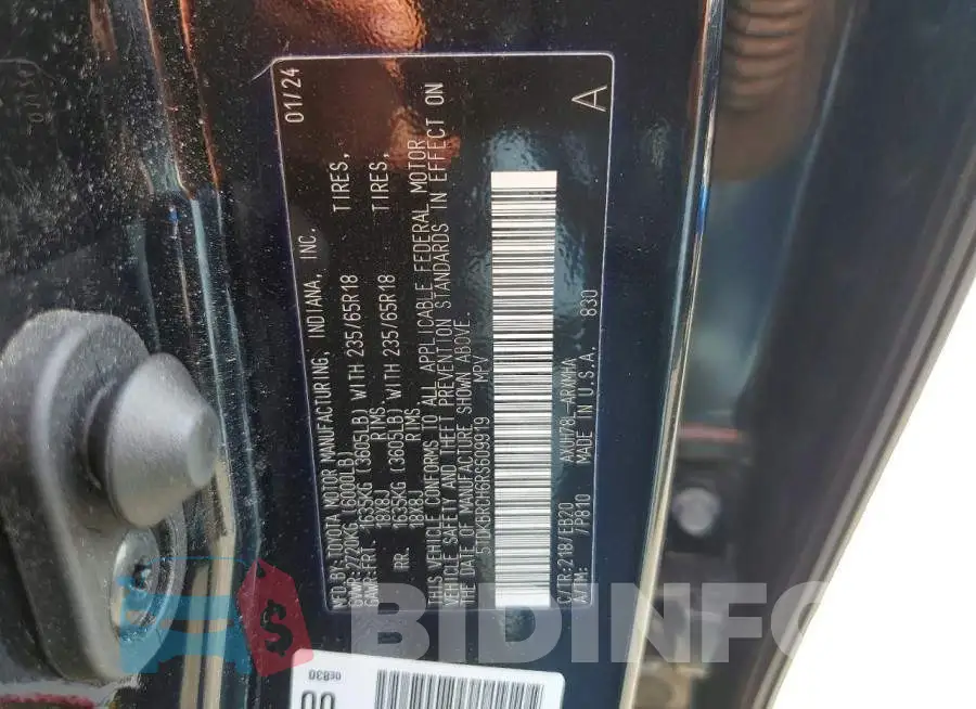 5TDKBRCH6RS609919 Photo# 13