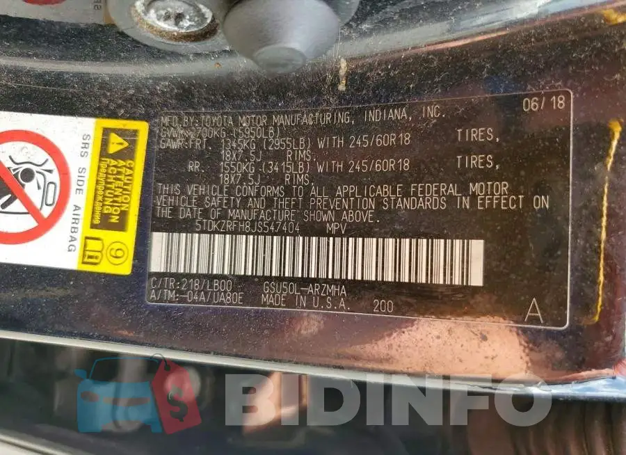 5TDKZRFH8JS547404 Photo# 13