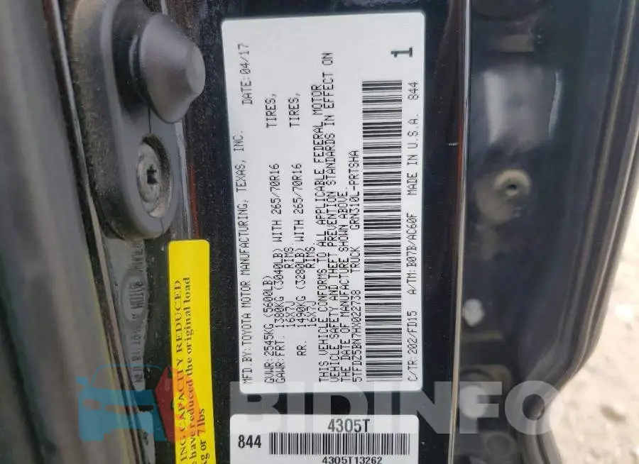 5TFDZ5BN7HX022738 Photo# 12