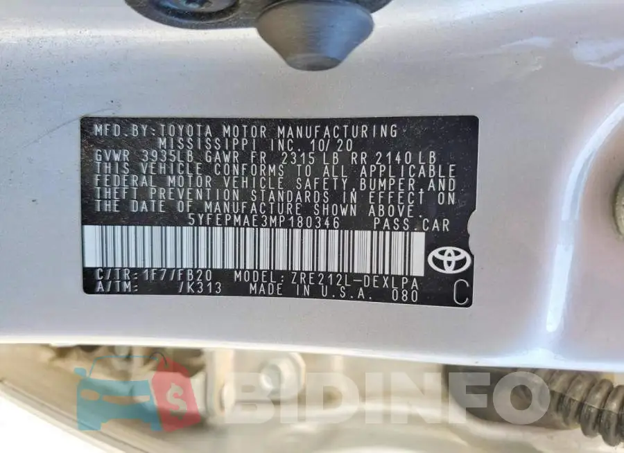5YFEPMAE3MP180346 Photo# 12