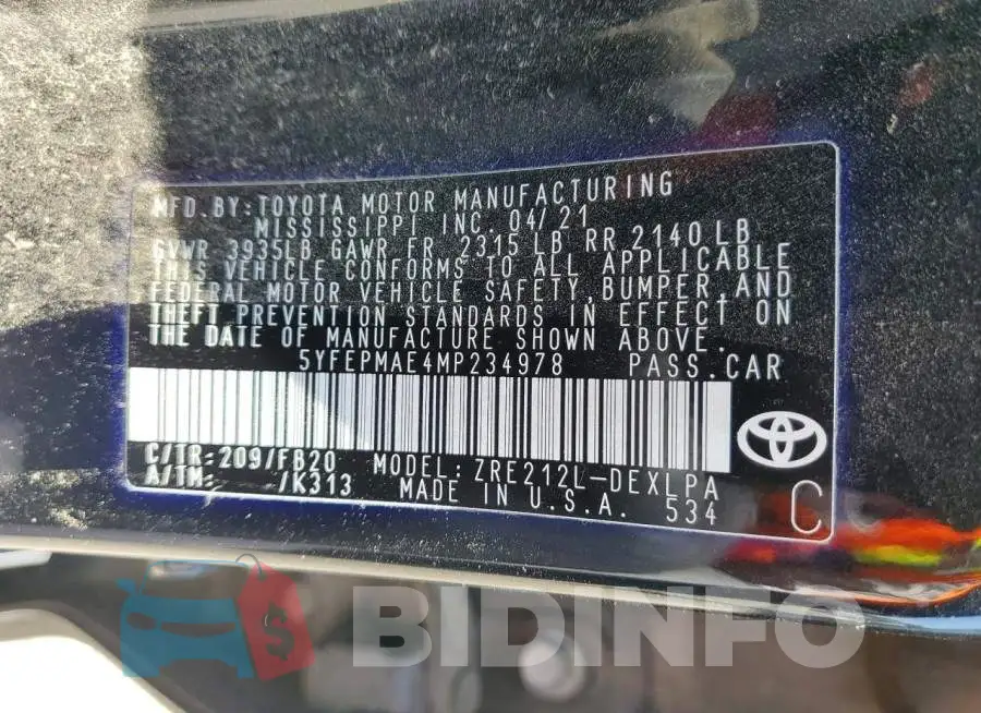 5YFEPMAE4MP234978 Photo# 12