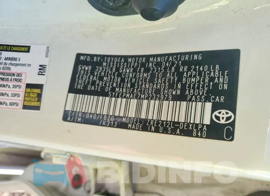 5YFEPMAE7MP232979 Photo# 12
