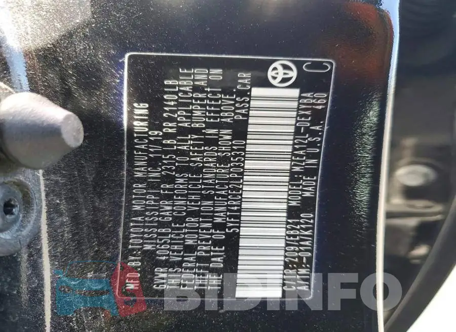 5YFT4RCE2LP035310 Photo# 12
