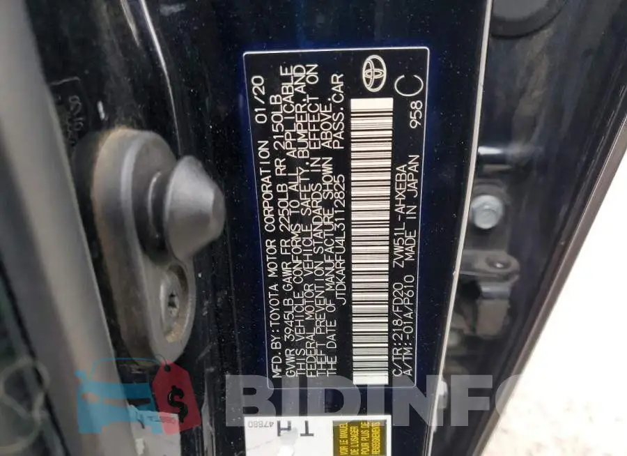 JTDKARFU4L3112825 Photo# 12