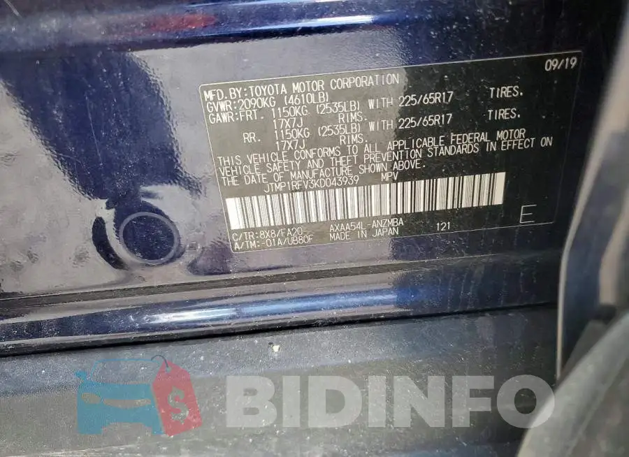 JTMP1RFV3KD043939 Photo# 13