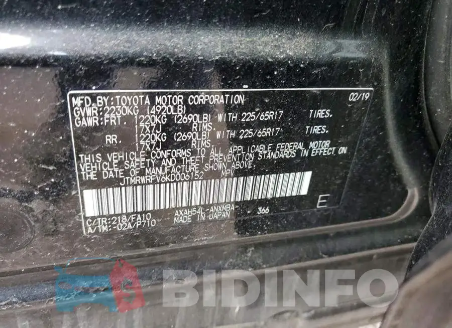 JTMRWRFV6KD006152 Photo# 13