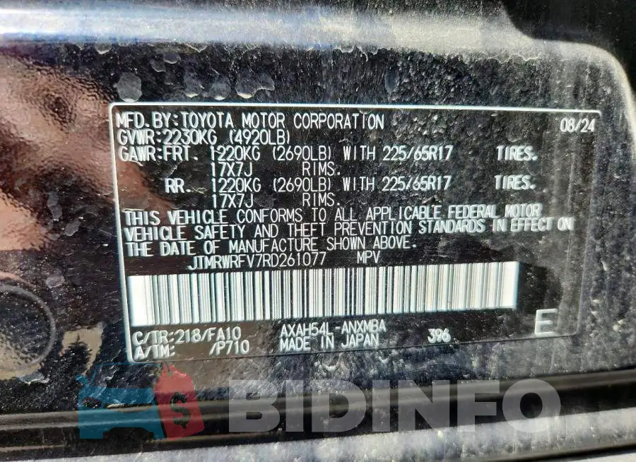 JTMRWRFV7RD261077 Photo# 13