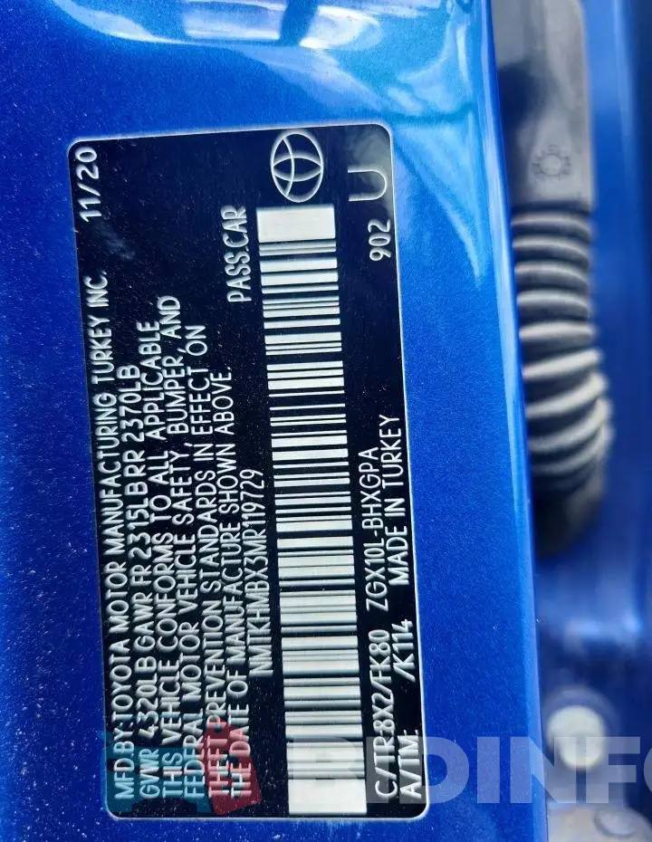NMTKHMBX3MR119729 Photo# 12