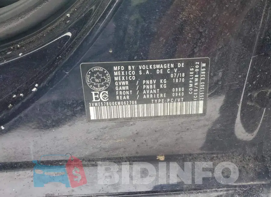 3VWE57BU0KM062706 Photo# 12