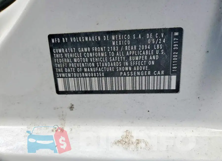 3VWEM7BU5RM088358 Photo# 12