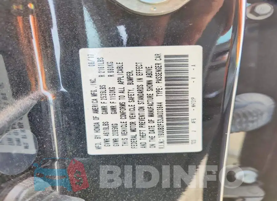 19UUB2F53JA003644 Photo# 12