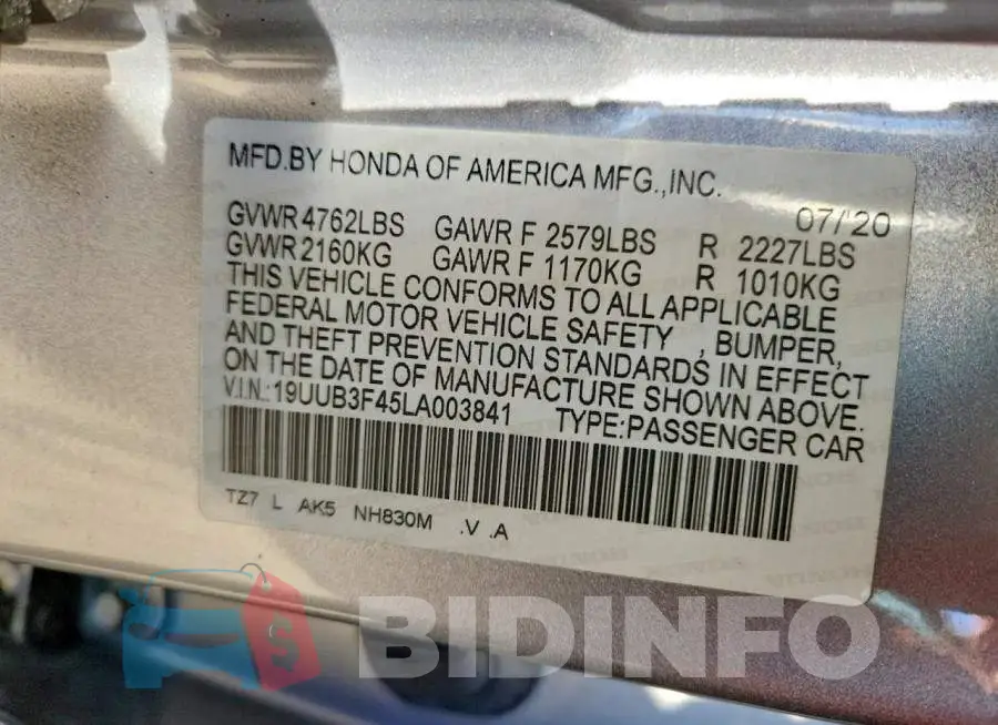 19UUB3F45LA003841 Photo# 13