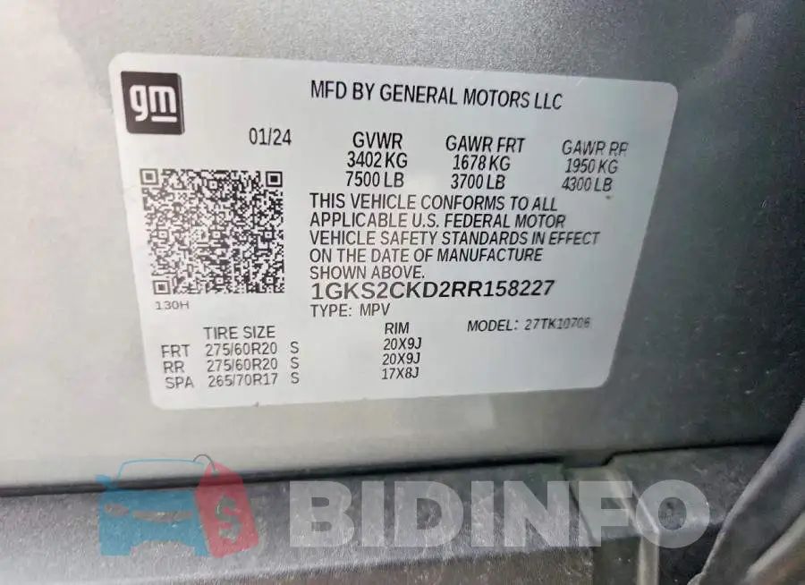 1GKS2CKD2RR158227 Photo# 13