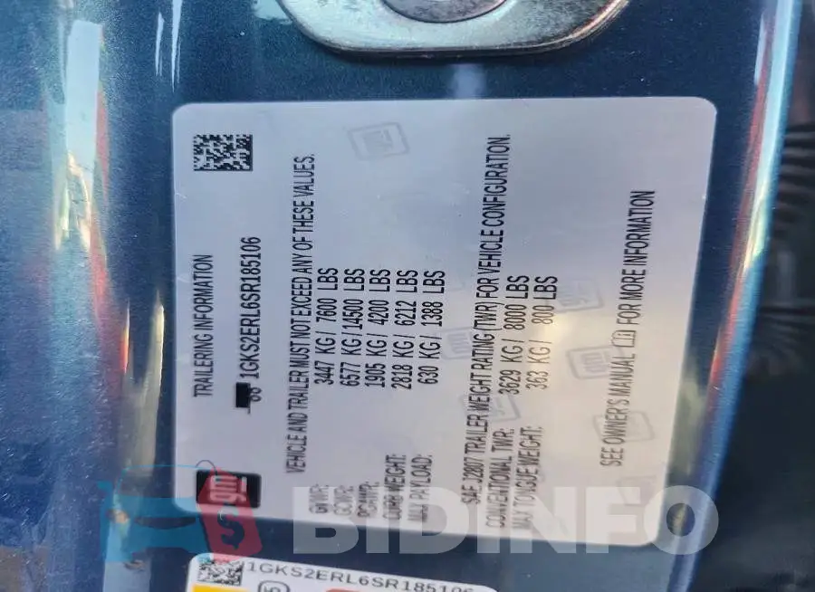 1GKS2ERL6SR185106 Photo# 13