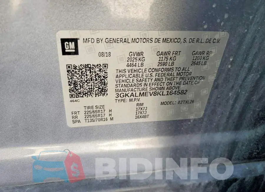 3GKALMEV8KL164582 Photo# 13