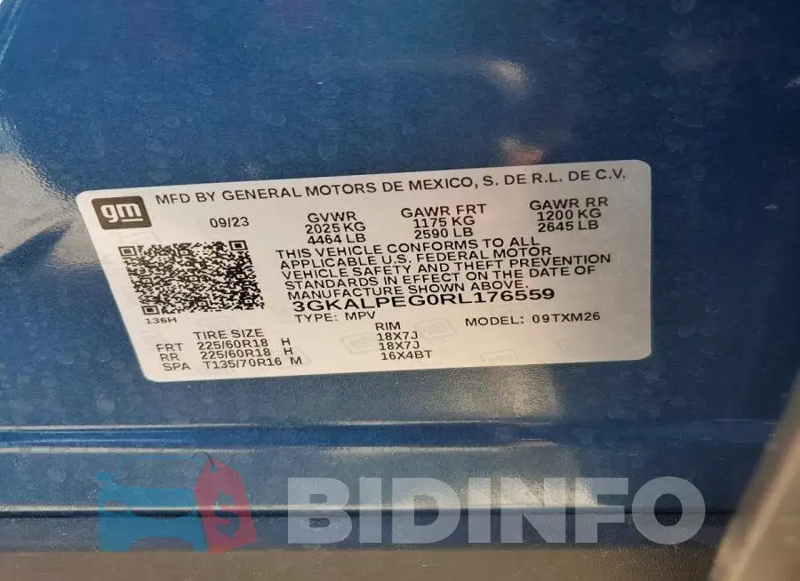 3GKALPEG0RL176559 Photo# 13