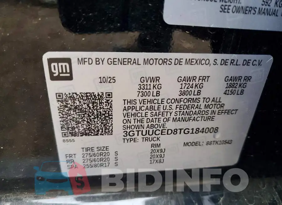 3GTUUCED8TG184008 Photo# 12