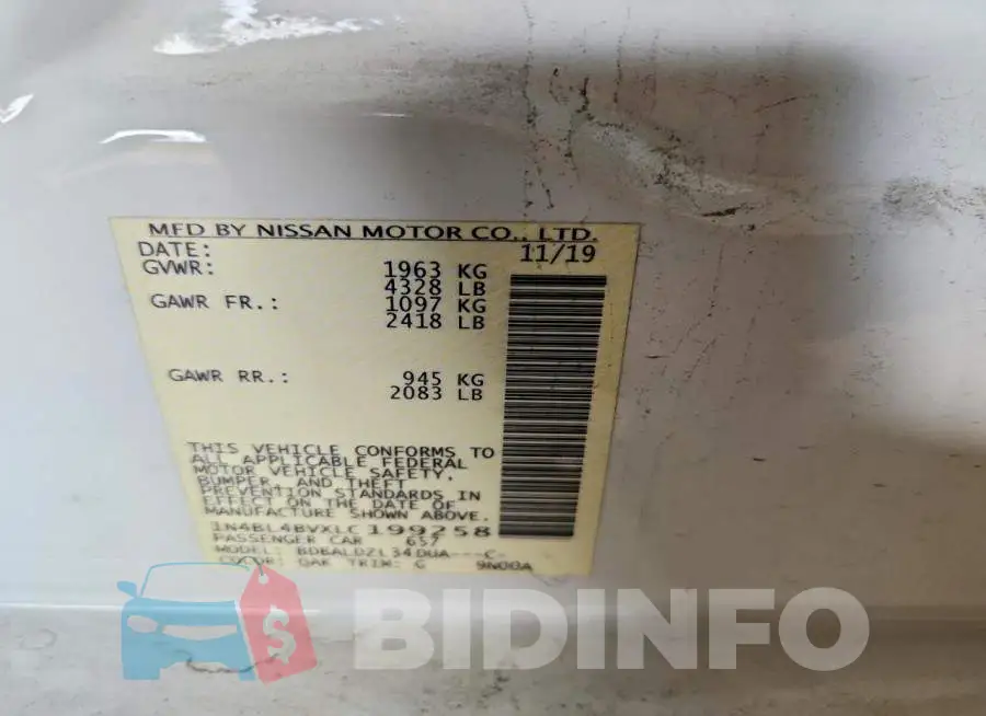 1N4BL4BVXLC199258 Photo# 12