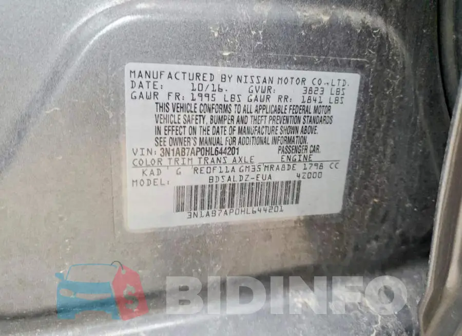 3N1AB7AP0HL644201 Photo# 12