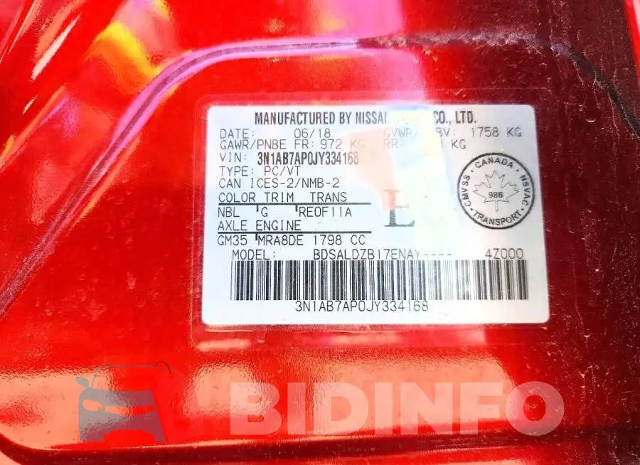 3N1AB7AP0JY334168 Photo# 12