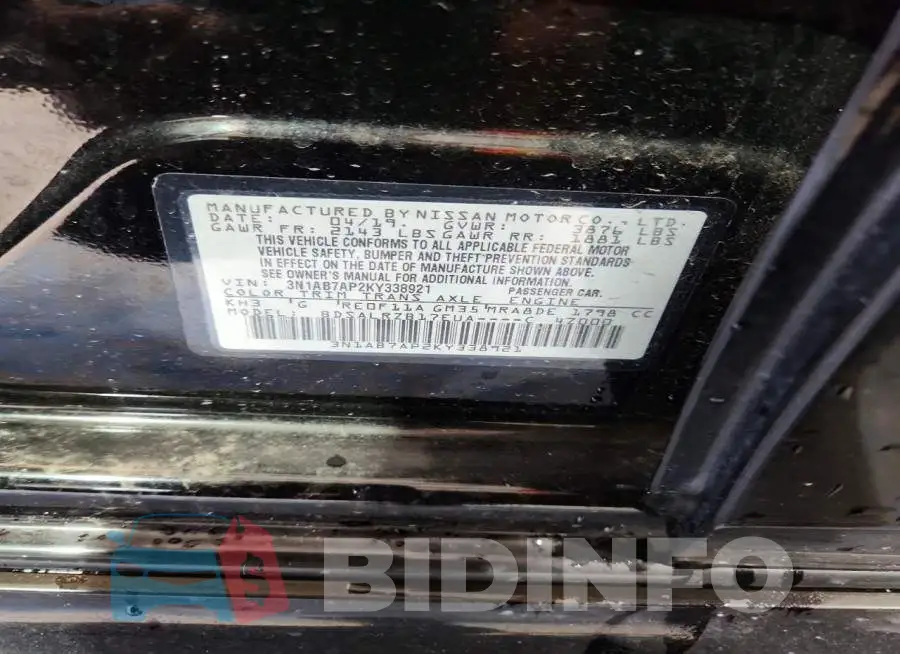 3N1AB7AP2KY338921 Photo# 12