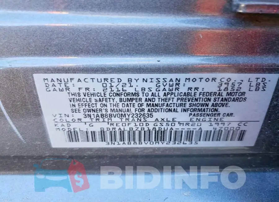 3N1AB8BV0MY232635 Photo# 13