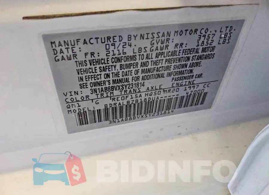 3N1AB8BVXSY231814 Photo# 12