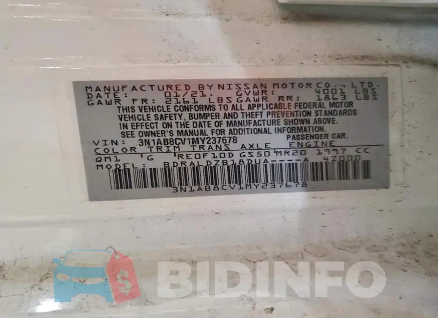 3N1AB8CV1MY237678 Photo# 12