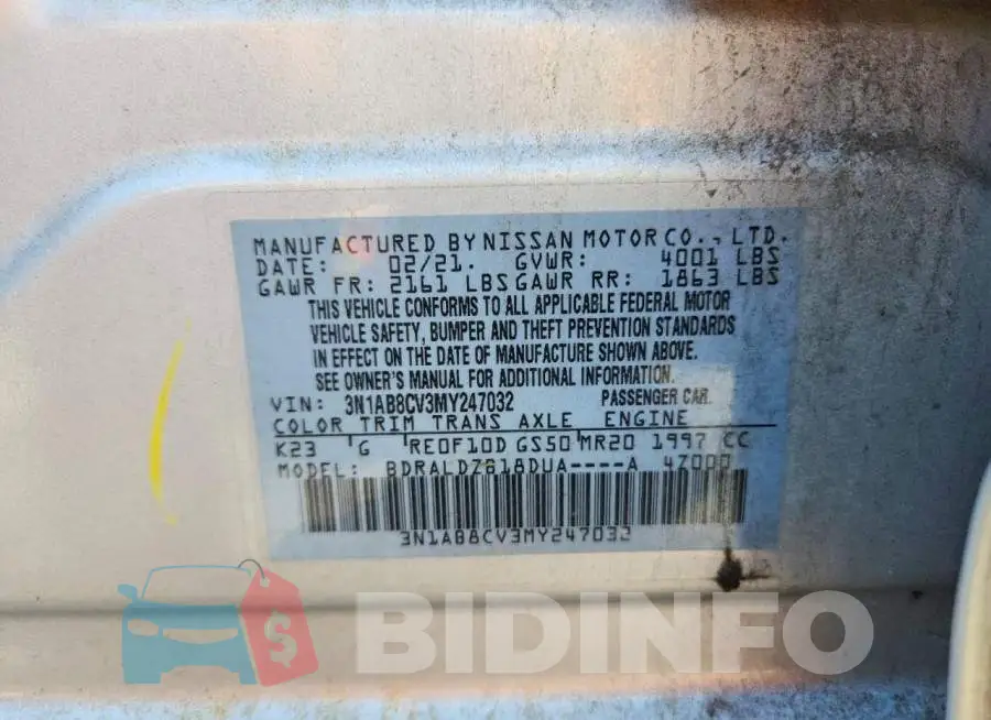 3N1AB8CV3MY247032 Photo# 12