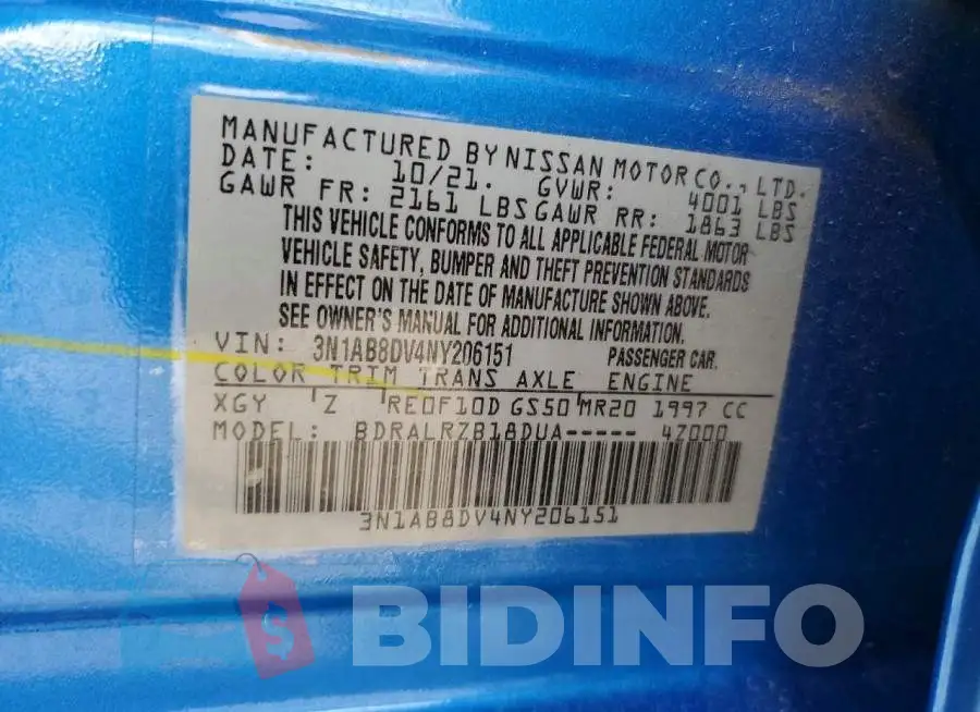 3N1AB8DV4NY206151 Photo# 12