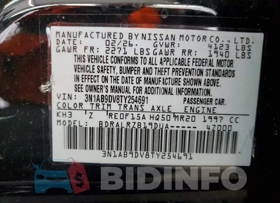 3N1AB9DV8TY254691 Photo# 12
