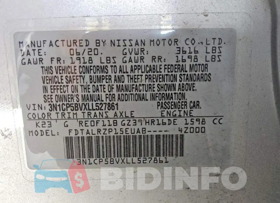3N1CP5BVXLL527861 Photo# 12