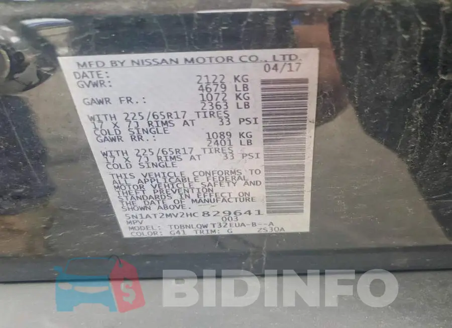 5N1AT2MV2HC829641 Photo# 13