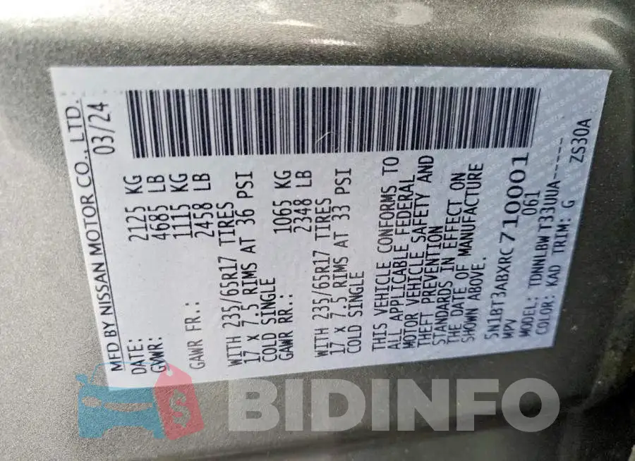 5N1BT3ABXRC710001 Photo# 12
