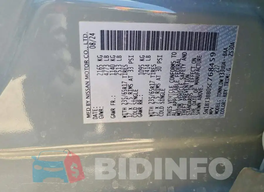 5N1BT3BB0SC768459 Photo# 14