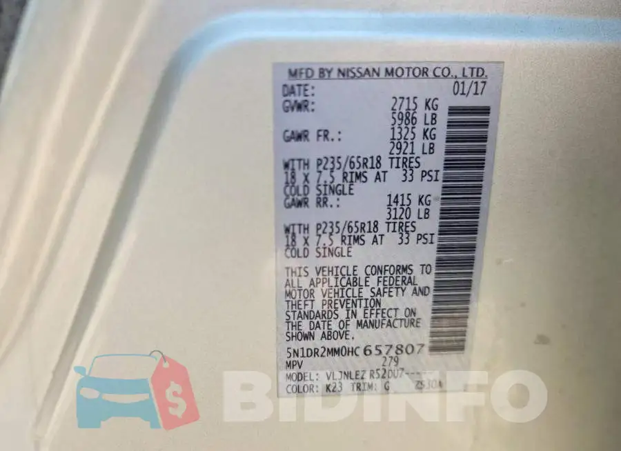 5N1DR2MM0HC657807 Photo# 13