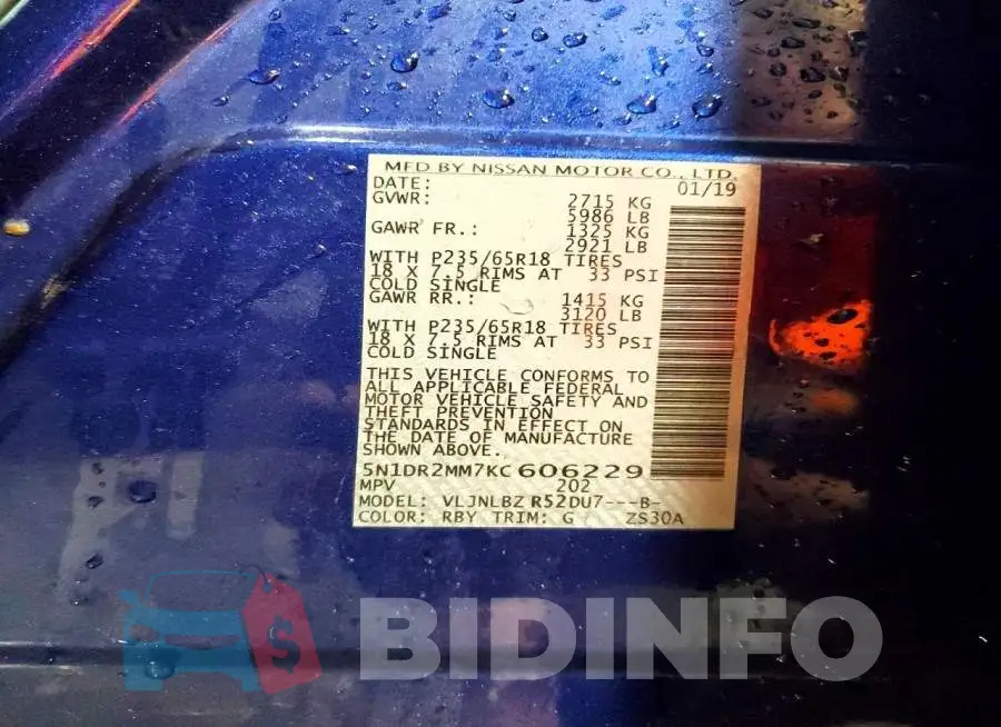 5N1DR2MM7KC606229 Photo# 13