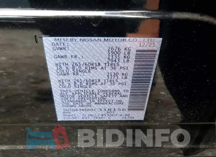 5N1DR3BD0SC318156 Photo# 13