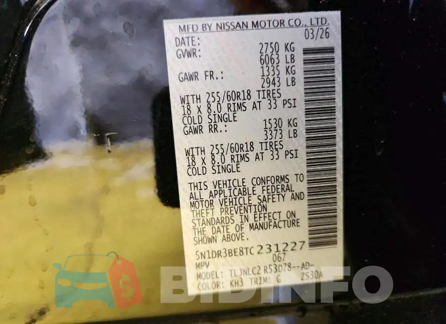5N1DR3BE8TC231227 Photo# 14