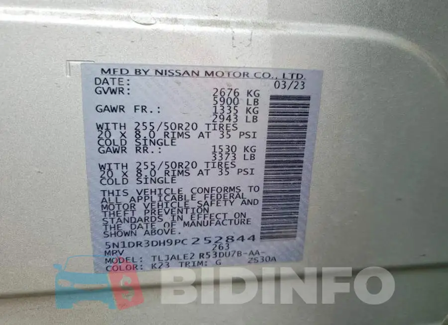 5N1DR3DH9PC252844 Photo# 13