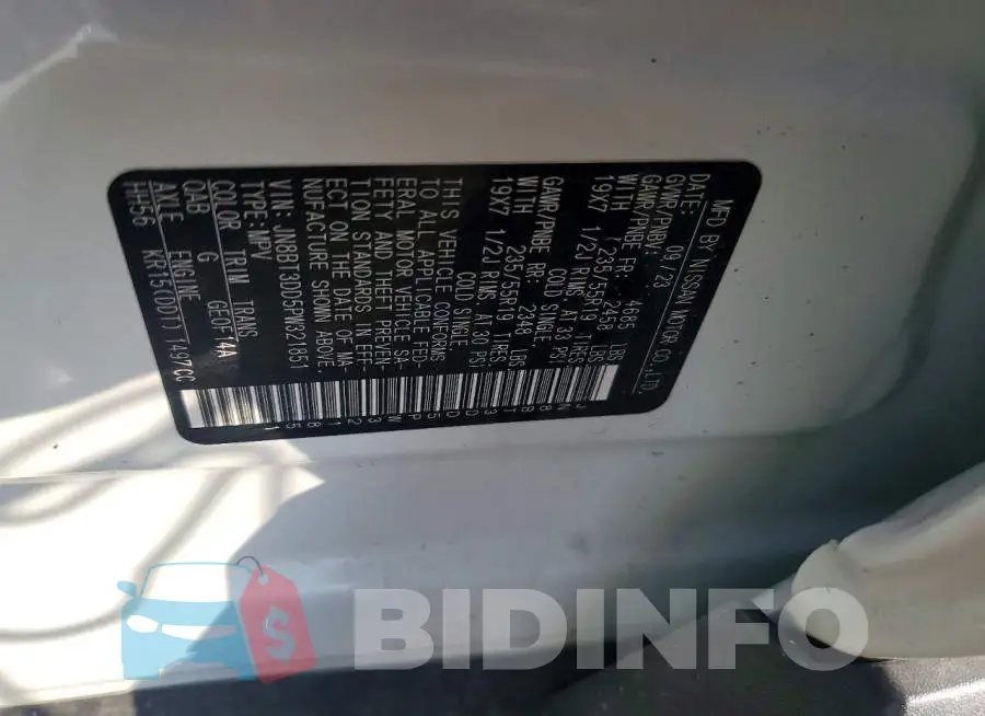 JN8BT3DD5PW321851 Photo# 12