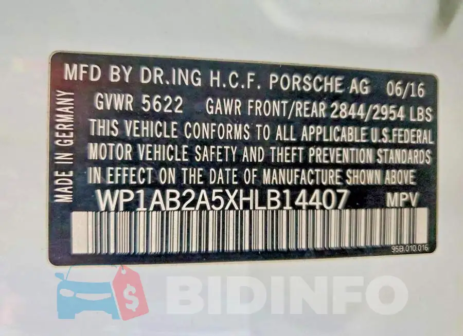 WP1AB2A5XHLB14407 Photo# 13