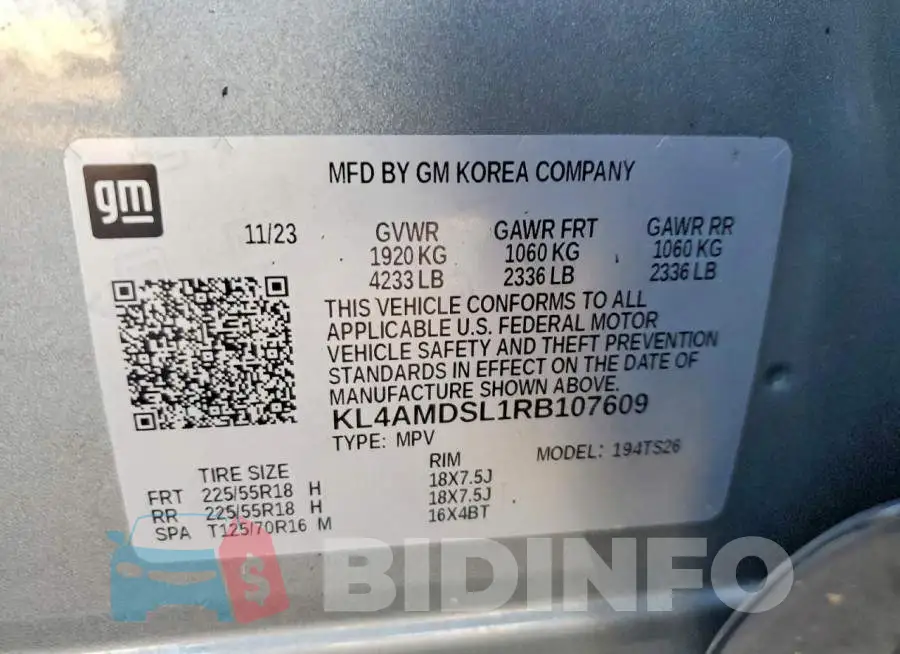 KL4AMDSL1RB107609 Photo# 13