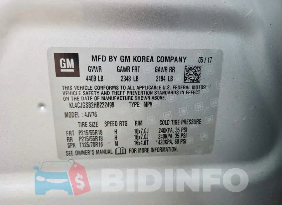 KL4CJGSB2HB222499 Photo# 13
