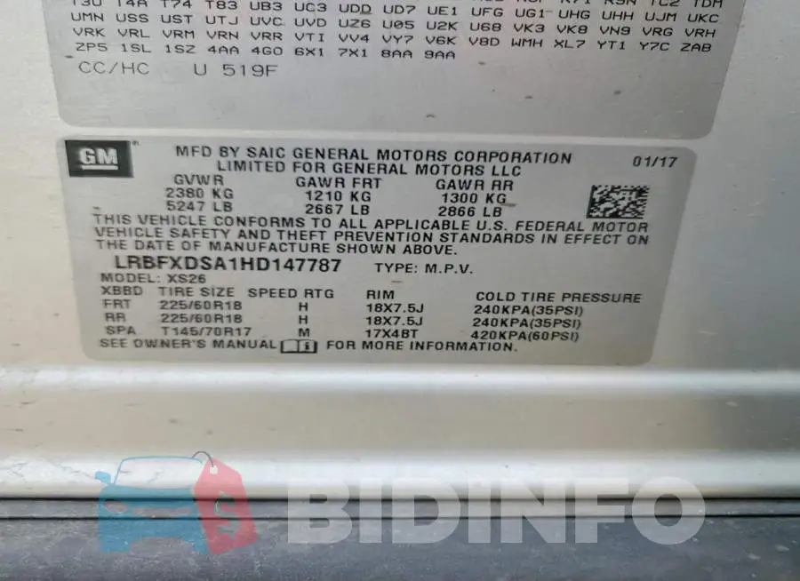 LRBFXDSA1HD147787 Photo# 13