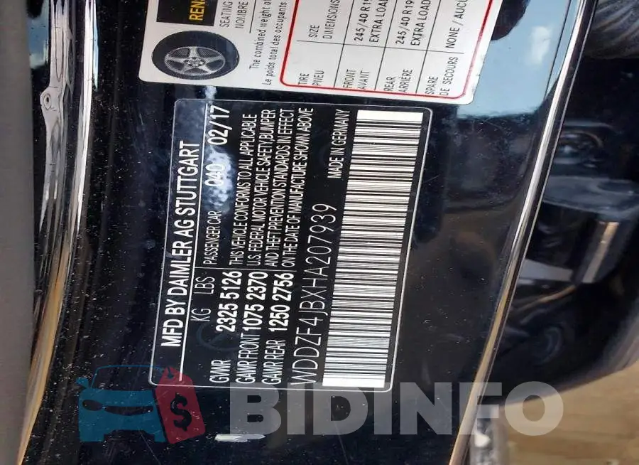 WDDZF4JBXHA207939 Photo# 12