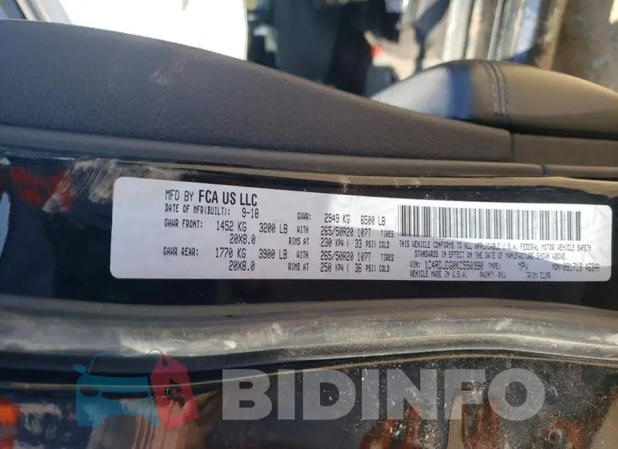 1C4RDJDG0KC550390 Photo# 14
