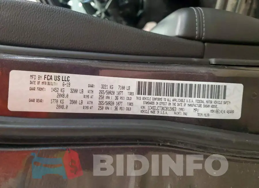 1C4SDJCT3KC812063 Photo# 13
